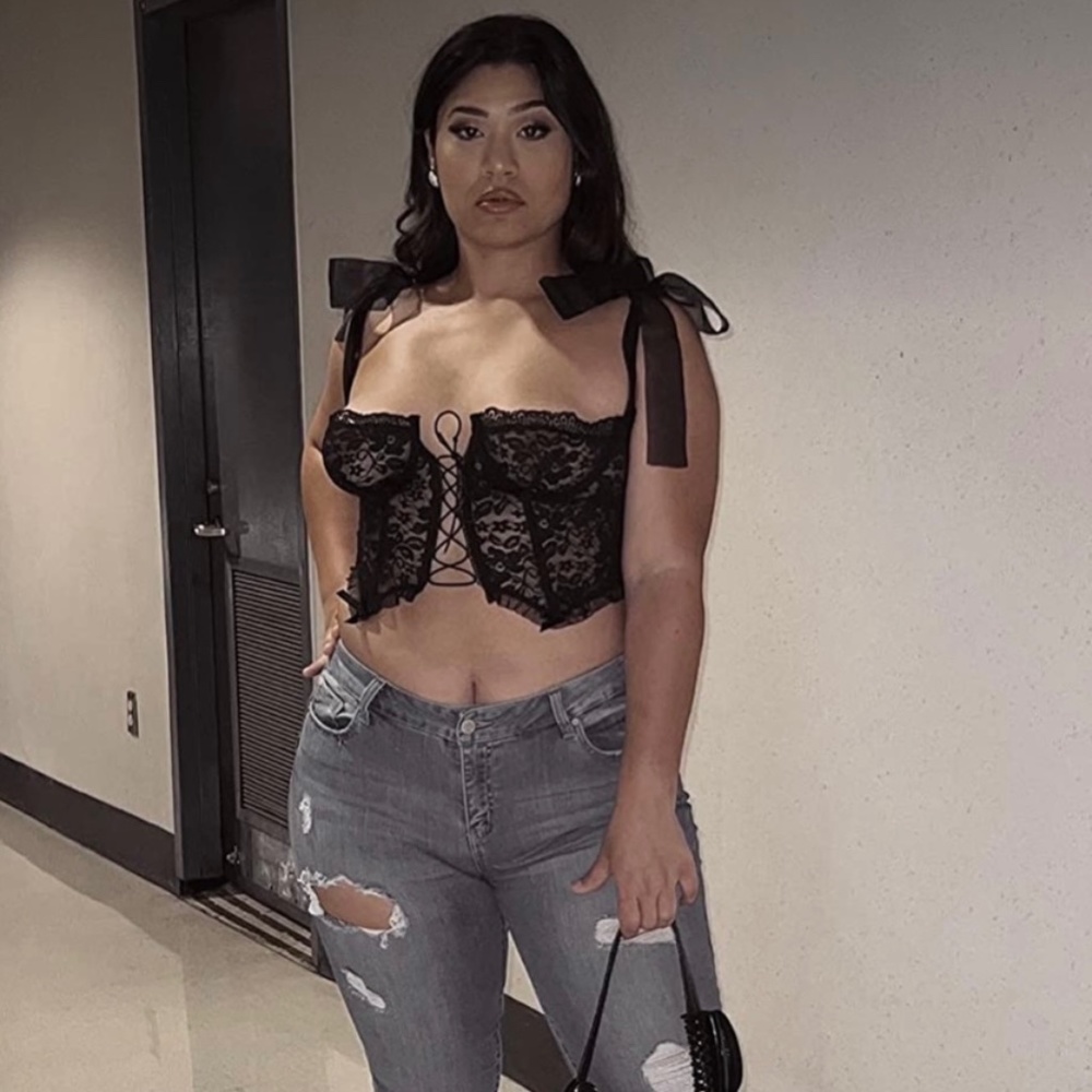 Eyelash Lace Up Bustier